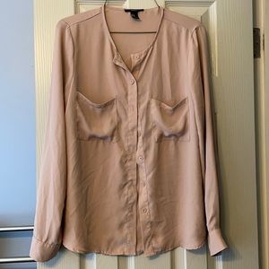 Dusty pink button down blouse